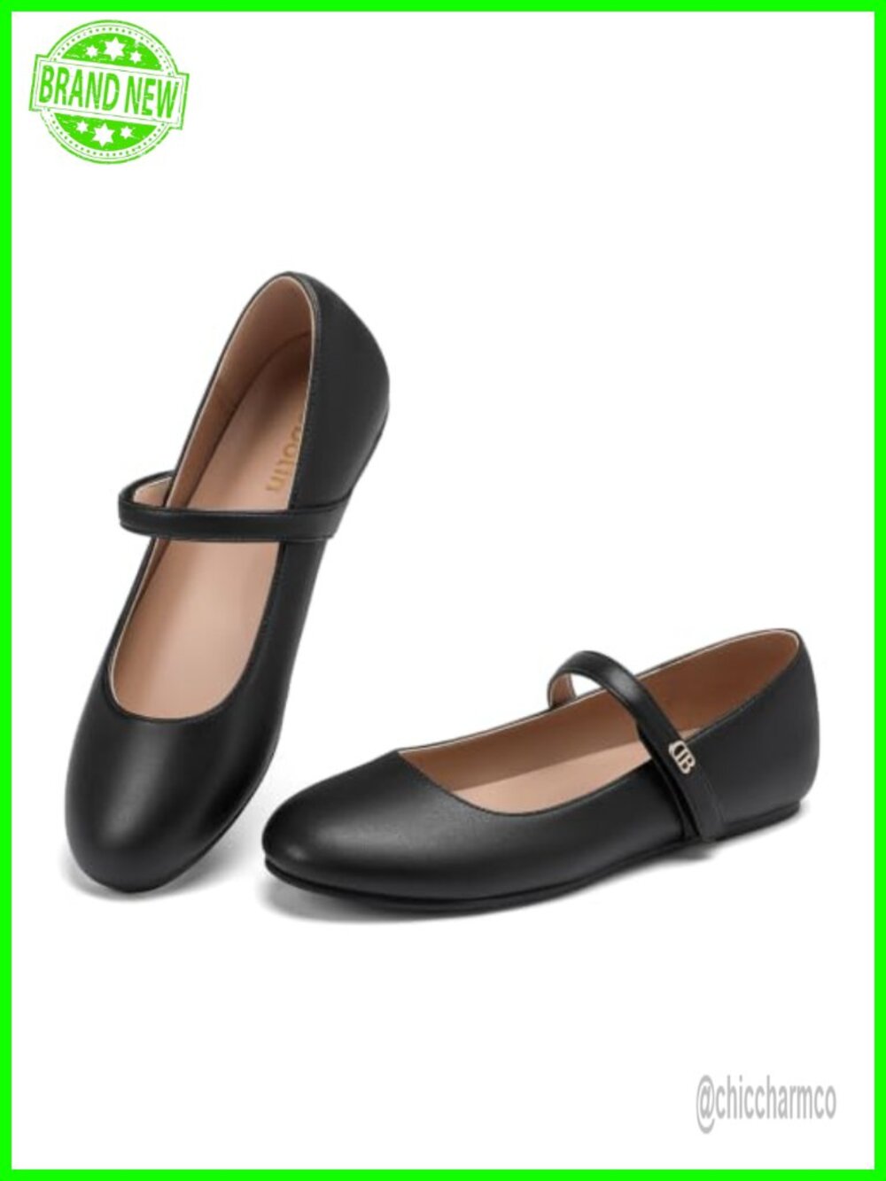 Mary Jane Flats Women Round Toe Ballet with Arch Support Adjustable Hook Loop